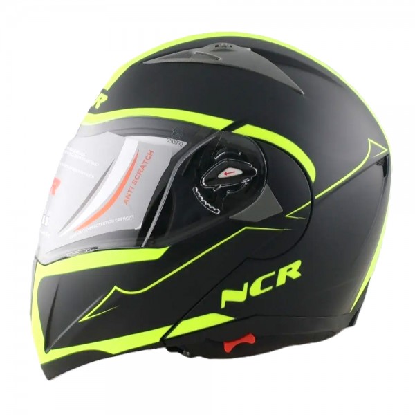 Ncr-158 Neon Siyah Çene Açılır Vizörlü Kask